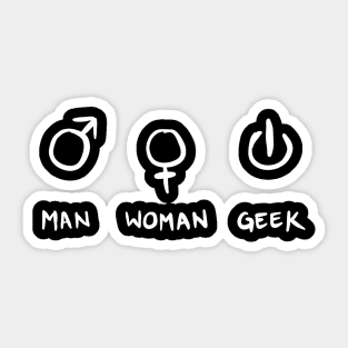 Man Women Geek Funny Geek Gift Sticker